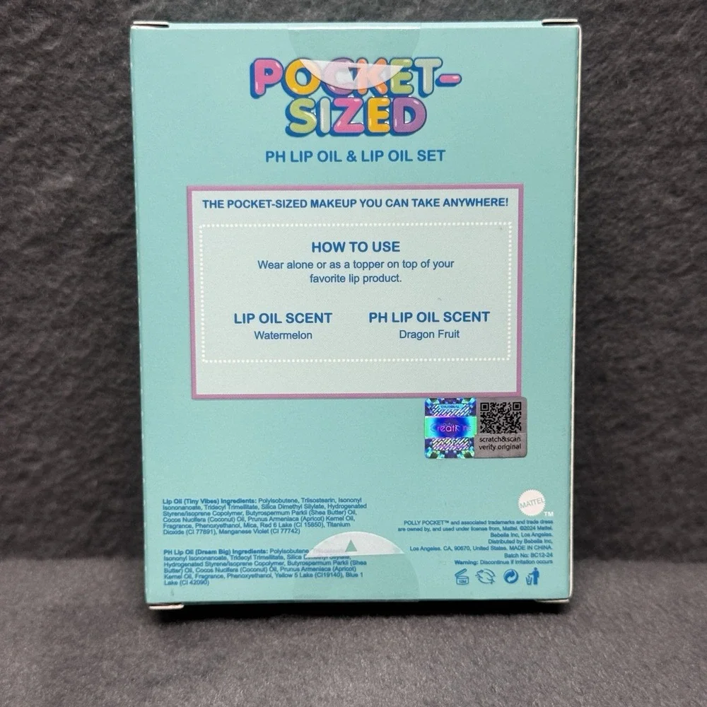 Polly Pocket Pocket-Sized Set of 2 Lip Oils - Hydrating Lip Oil & PH Lip Oil